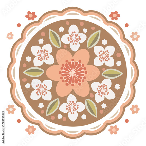 Cherry Blossom Mandala Vector Illustration