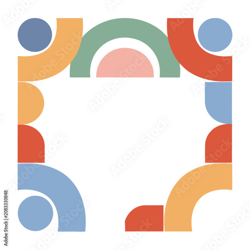 Colorful Abstract Geometric Frame Border
