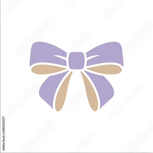 Purple and tan bow