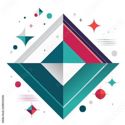 Abstract Geometric Diamond Vector Design