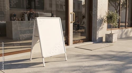 Blank Sidewalk Display Board Mockup
