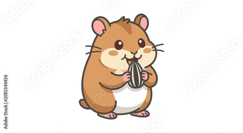 Fotografija Cute cartoon hamster holding seed.