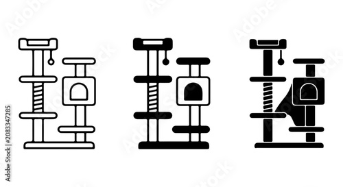 Cat Tree Icons, Pet Furniture Vector Set, Climbing Condo Illustrations, Play Structure Graphics
