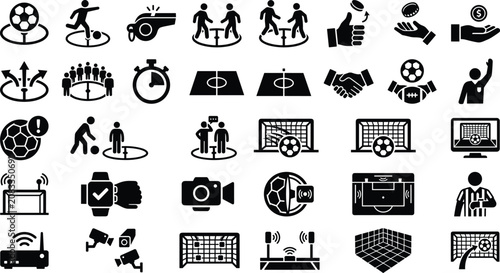 Professional team collaboration and business meeting icons