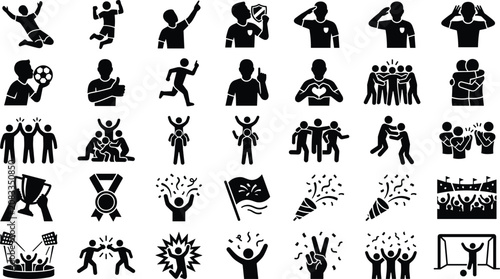 Colorful business and marketing icons set