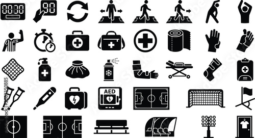 Modern technology and ai icons collection set
