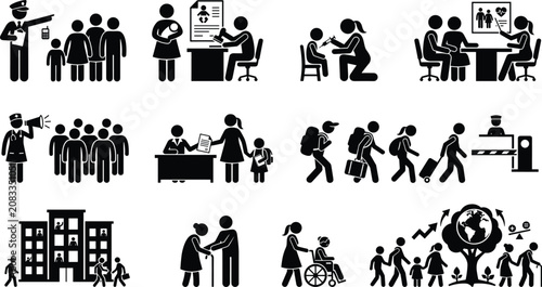 Community and social services icon collection