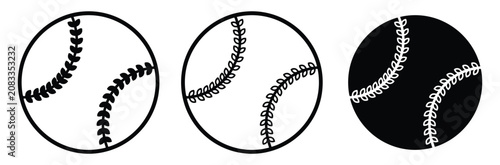 Canvastavla Baseball ball vector icon set