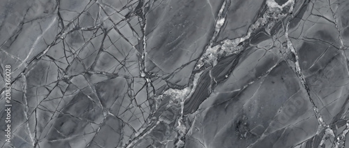 Schilderij op canvas Marble premium dark gray natural stone surface with dramatic crystalline veining