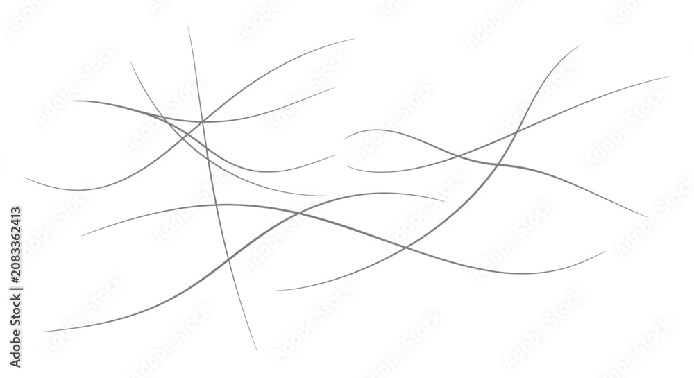 Fototapeta premium Minimalist abstract background with thin intersecting curved lines on a white surface.