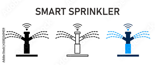 smart sprinkler icon with variation style 