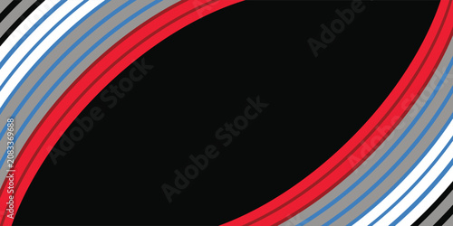 Tableau sur toile Abstract background with curved colorful stripes on black background abstract co