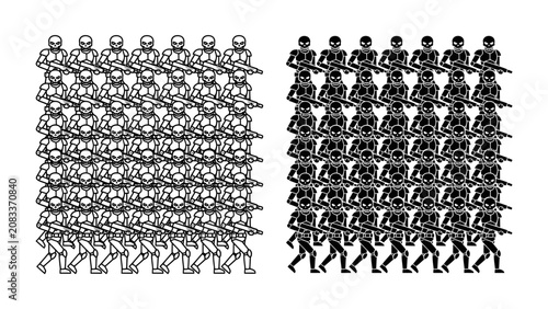 Photos Silhouette soldiers in formation