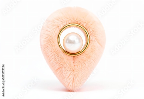 Golden Heart Shaped Key Inserted in Keyhole Isolated on White with Shiny Metal Ring Symbol of Love and Wedding Commitment 3D Render
