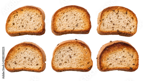 Konstfotografi Six Slices of Toasted Multigrain Bread with Seeds