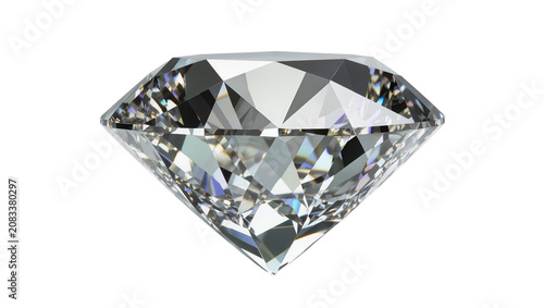 Fotografía Brilliant cut diamond gemstone with sharp facets reflecting light