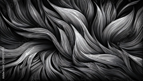 Abstract Black And White Grass Texture Lines