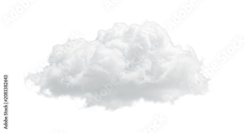 Cuadro en lienzo Fluffy white cumulus cloud isolated on a transparent background for design