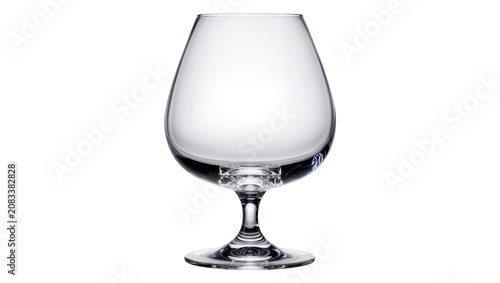 Quadro su tela Clear empty brandy snifter glass with stem and foot