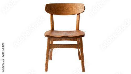 Принти на полотні Wooden dining chair with curved seat and backrest