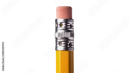 Принти на полотні Yellow pencil with pink eraser and metal ferrule