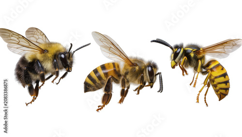 Photos Bumblebee Honeybee, and Wasp flying