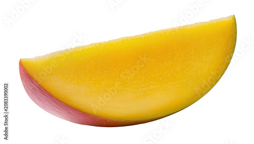 Konstfotografi Ripe Mango Slice with Reddish Skin