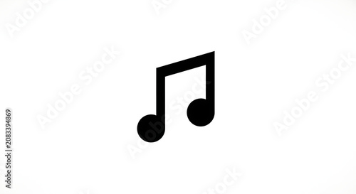 Black eighth note on white background