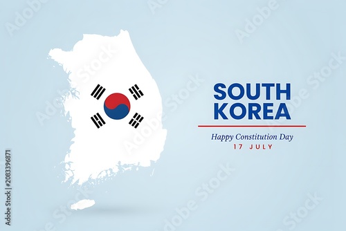 South korea constitution day map illustration