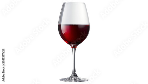 Fotografie Red wine in clear glass goblet