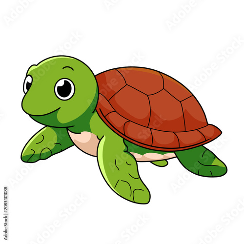 Cute cartoon turtle illustration