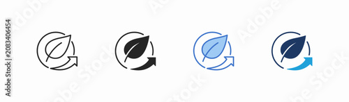 Canvastavla Set of renew icon collection in multiple style
