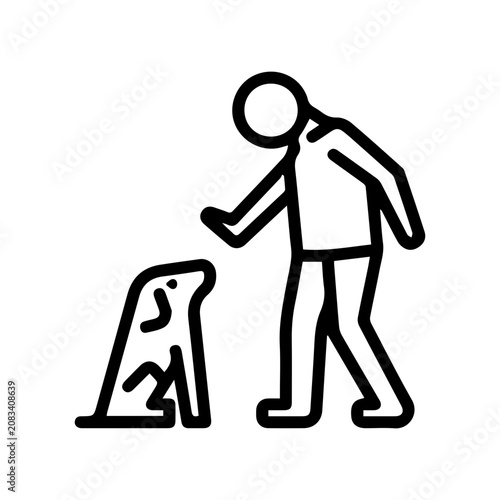 Dog obedience training icon
