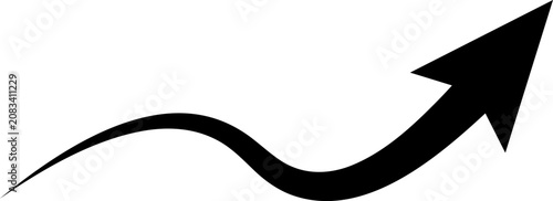 Wavy upward curved arrow vector icon
