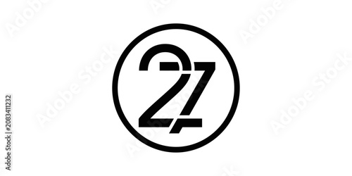Number 27 Inside Circle Logo Design