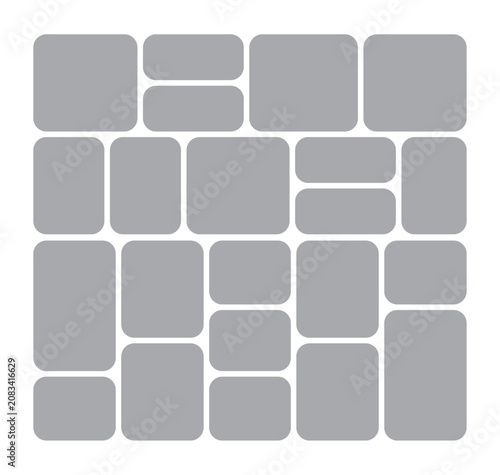 Pictures or photos frame collage. comics page grid layout abstract photo frames and digital photo wall template

