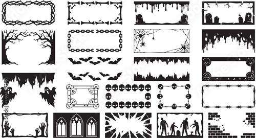 Cuadro en lienzo Gothic and halloween vector decorative elements