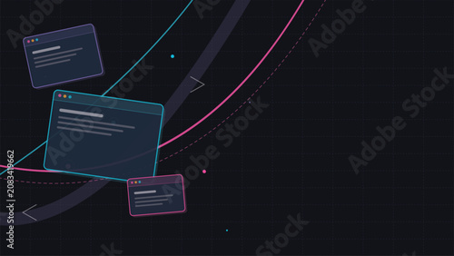Global Connectivity Network World Wide Web Day Dynamic Flat Illustration for Software Development Cloud Computing and Internet Technology Presentation