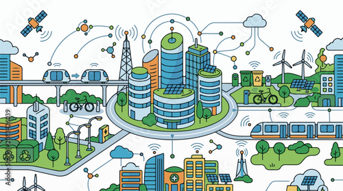 Diverse eco-friendly smart city with interconnected transport and energy systems
