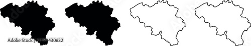 Foto Outline and silhouette maps of Belgium, a European country