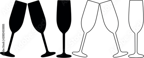 Bild auf Leinwand Champagne flutes clinking in celebration, a toast to good times