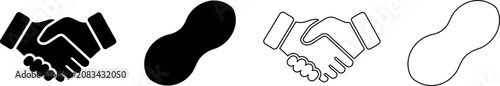 Fotografie Variety of handshake icons in different styles and designs