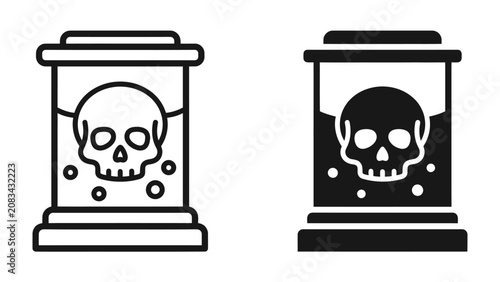 Φωτογραφία Skull in a Jar Illustration: A graphic illustration depicts a skull contained within a jar, representing danger, poison, or a morbid theme