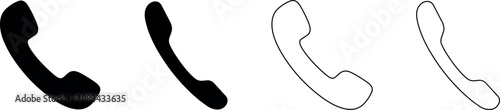 Fotografía Collection of classic telephone handset icons in solid and outline styles
