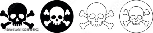 Photos Collection of skull and crossbones icons in various styles and formats