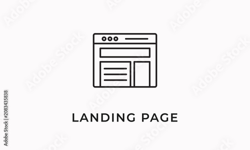 Landing Page Vector Icon Isolated On White Background        