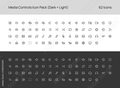 Fotografie Media Controls Icon Pack (Dark + Light)