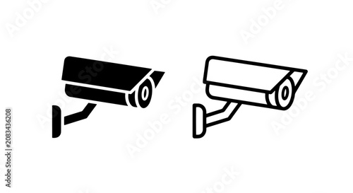 Foto Security surveillance camera icons for cctv systems with security