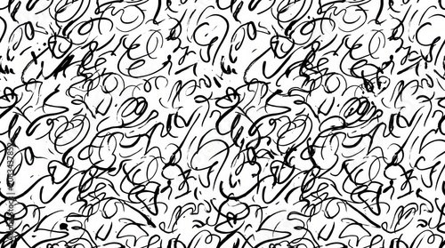 A seamless tangle of hand drawn lines and loops forms an expressive texture