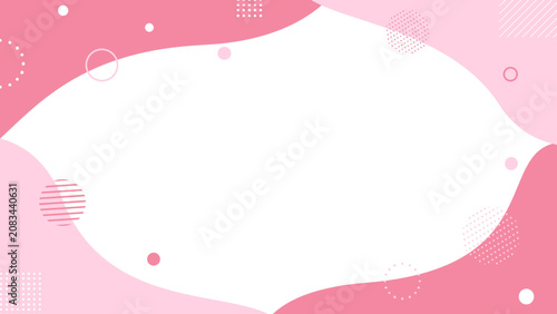 simple, cute, and pop-style background frame featuring pastel-colored geometric shapes and waves